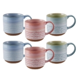 Brushed Set of 6 Reactive Mugs, Assorted by Pfaltzgraff