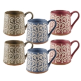 Floral Set of 6 Mugs, Assorted by Pfaltzgraff