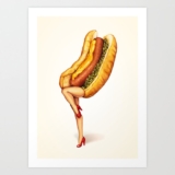 Hot Dog Girl Art Print by Society6